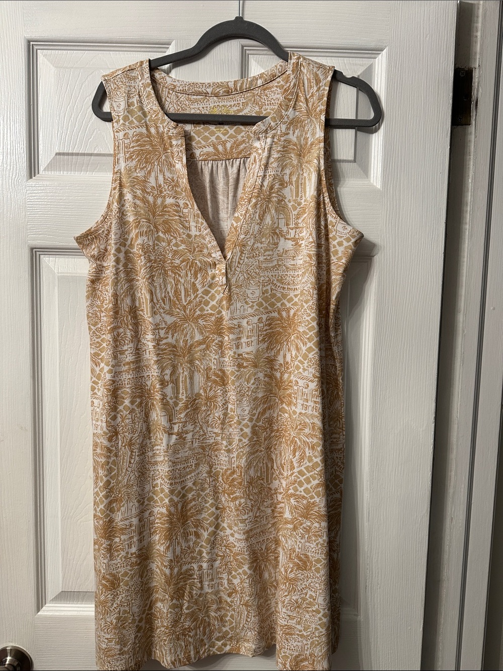 NWT Lilly Pulitzer Dev Dress Sleeveless Palm-Print Shift Dress